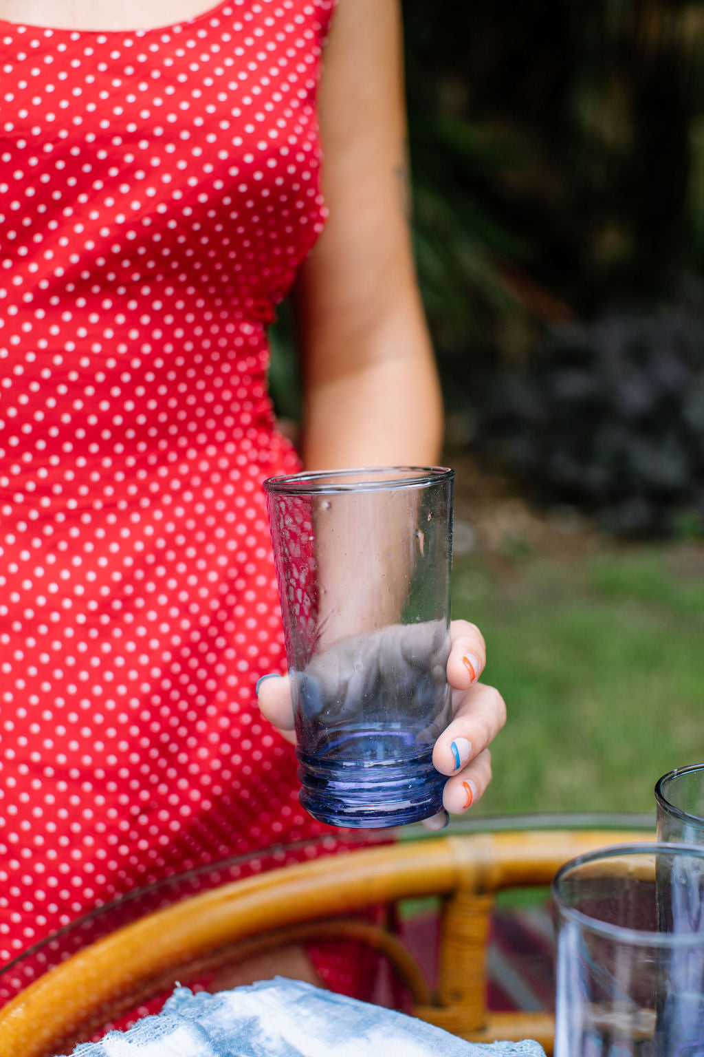 Moroccan Tall Blue Glass- 6