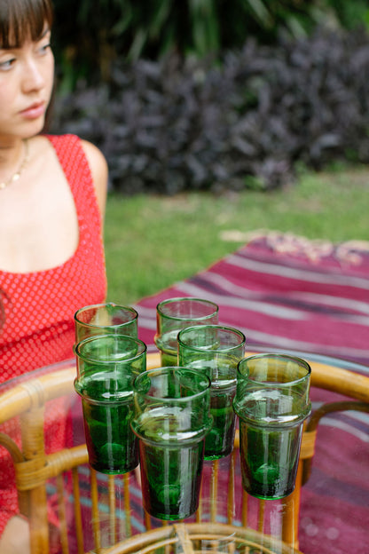 Palm Green Water Glasses - 6