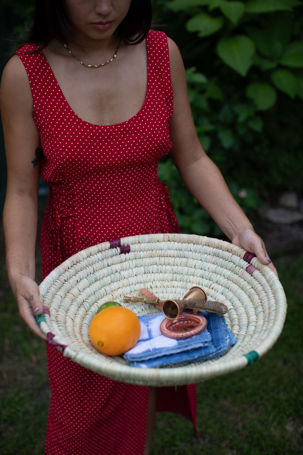 Round Palm Storage XL Tray without handles - Morocco