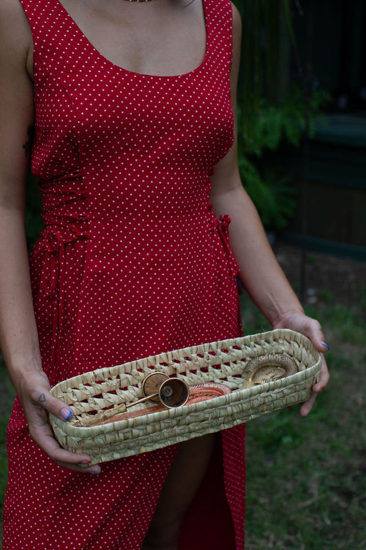 Palm Storage Basket - Morocco Long Skinny Rectangle