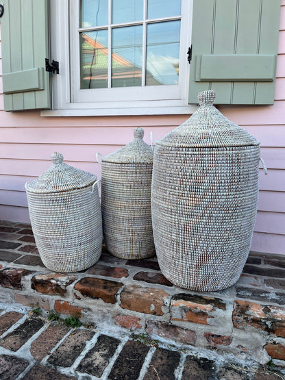 Baskets - 3 nesting sizes with design and handmade in West Africa