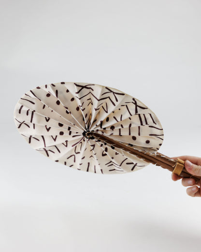 Fan - folds up for convenient storage, made out of African wax fabric