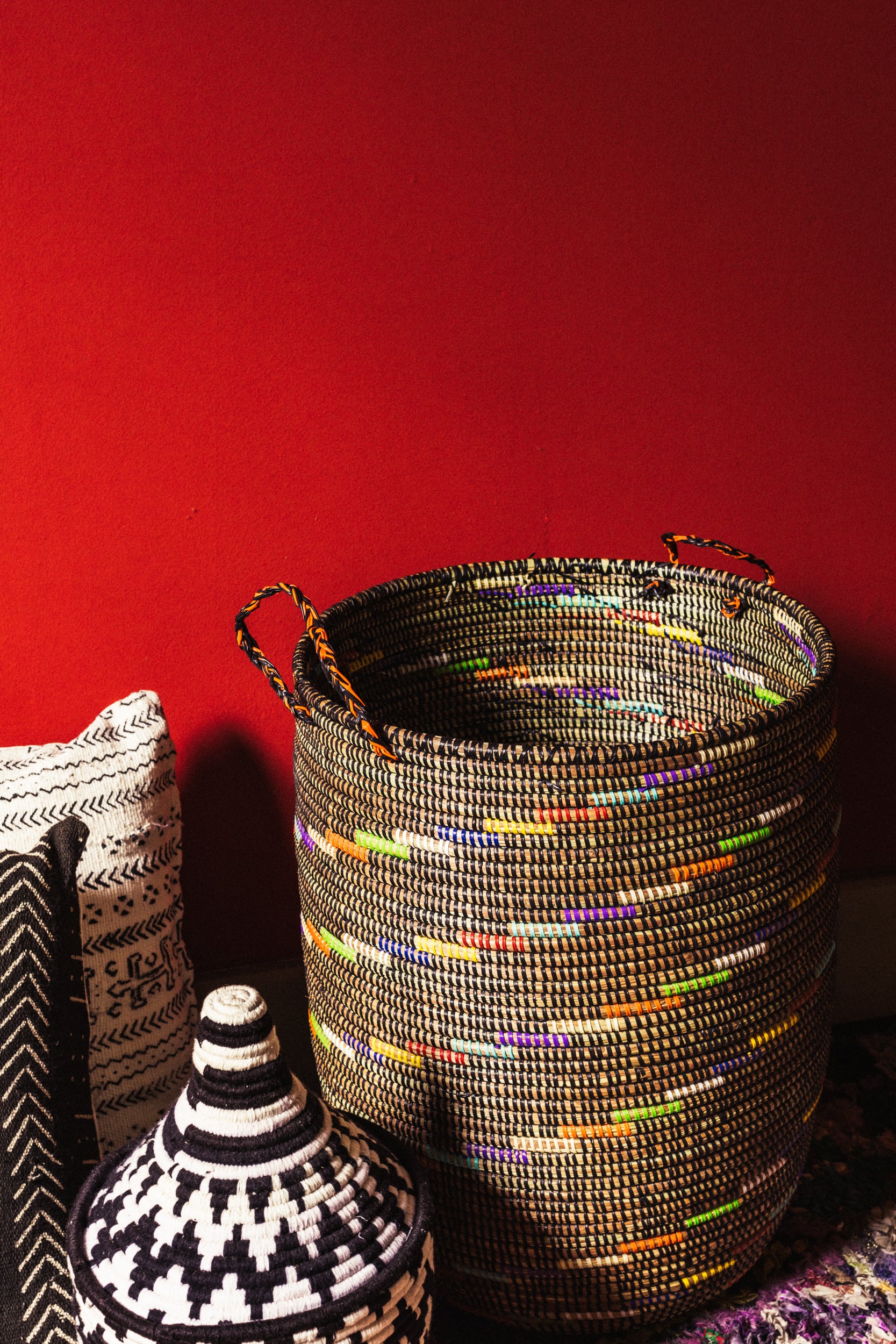 Baskets - 3 nesting sizes with design and handmade in West Africa