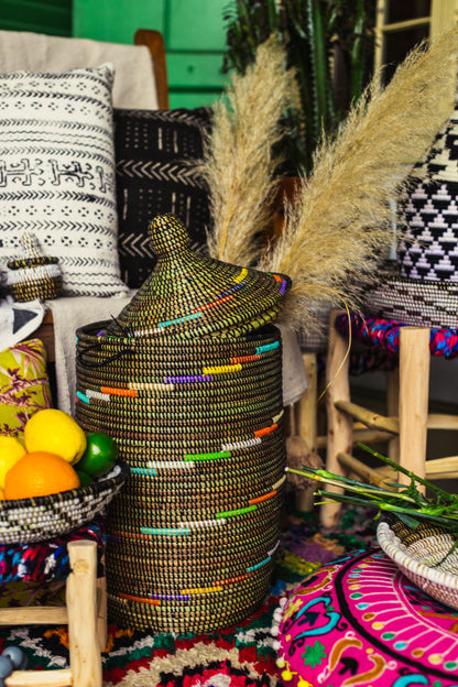 Baskets - 3 nesting sizes with design and handmade in West Africa